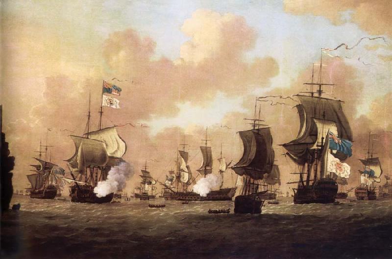 Monamy, Peter The Surrender of the Spanish Fleet to the British at Havana oil painting picture